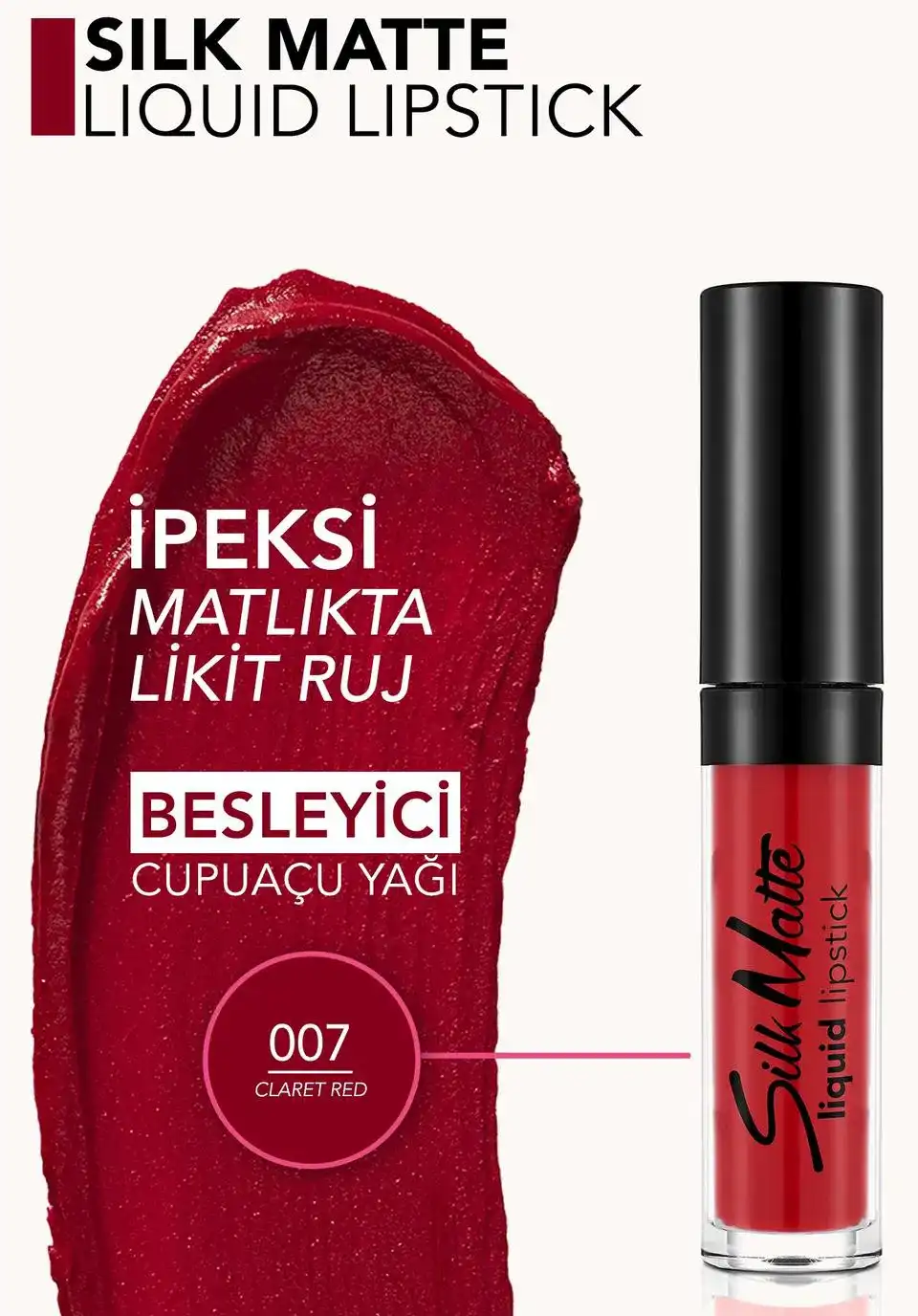 احمر شفاة فلورمار سائل سيلك مات، 07 كلاريت ريد