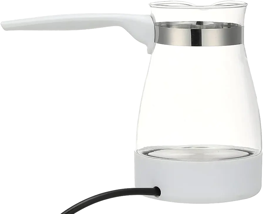 كنكة قهوة كهرباء زجاج سوكاني، 600 وات، أبيض ، YLW-606