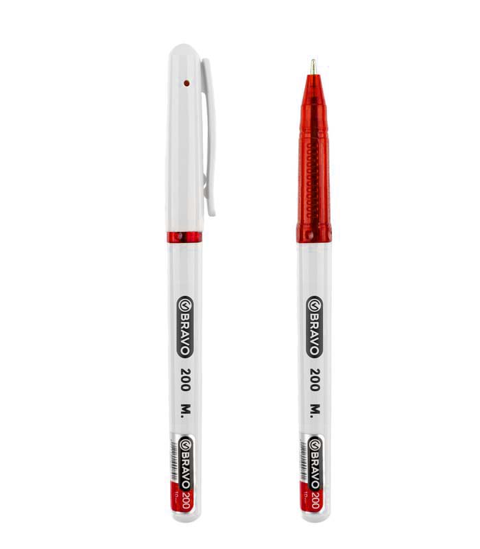 قلم حبر جاف برافو 200، أحمر