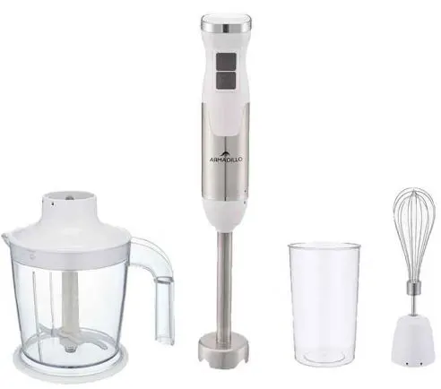 هاند بلندر ارماديللو، 1000وات،600 مل ،مزود بمضرب بيض وكبة، أبيض، ARM-SDA-HBLDG-WH-005