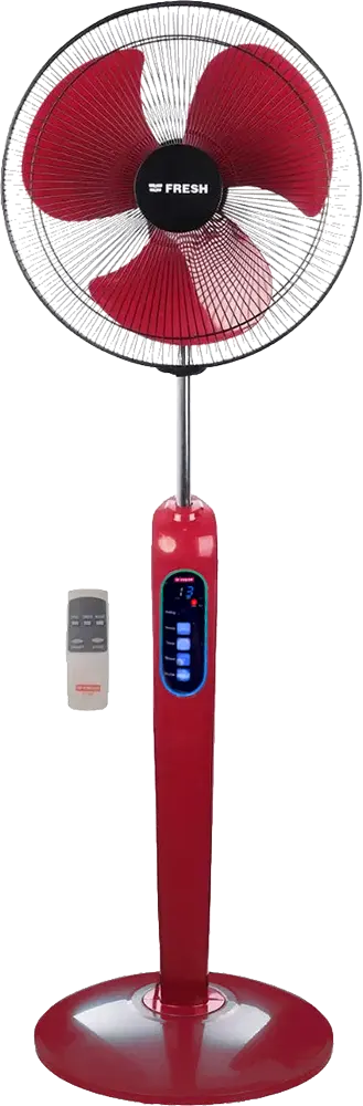 مروحة ستاند فريش توب بانوراما، 16 بوصة، 3 سرعات، ريموت كنترول، أحمر
