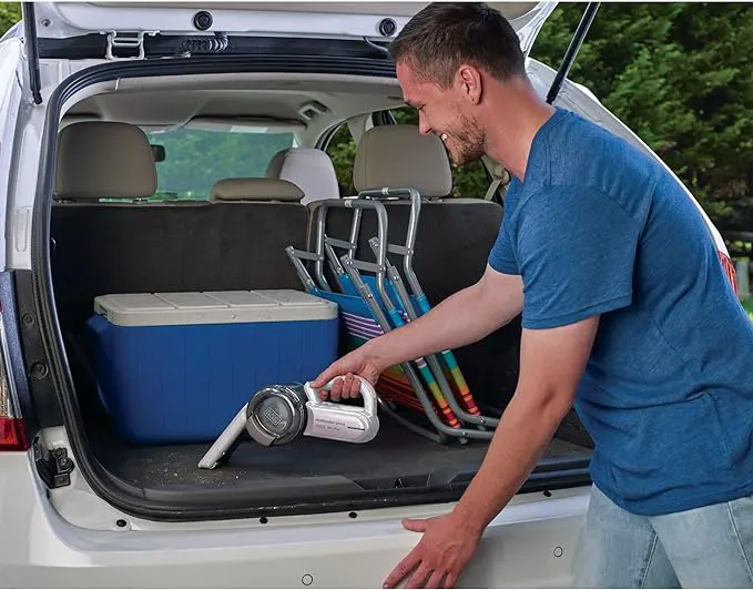 مكنسة كهربائية بلاك اند ديكر محمولة ببطارية ليثيوم، قابلة لاعادة الشحن، 14.4 فولت، أبيض، PV1420L