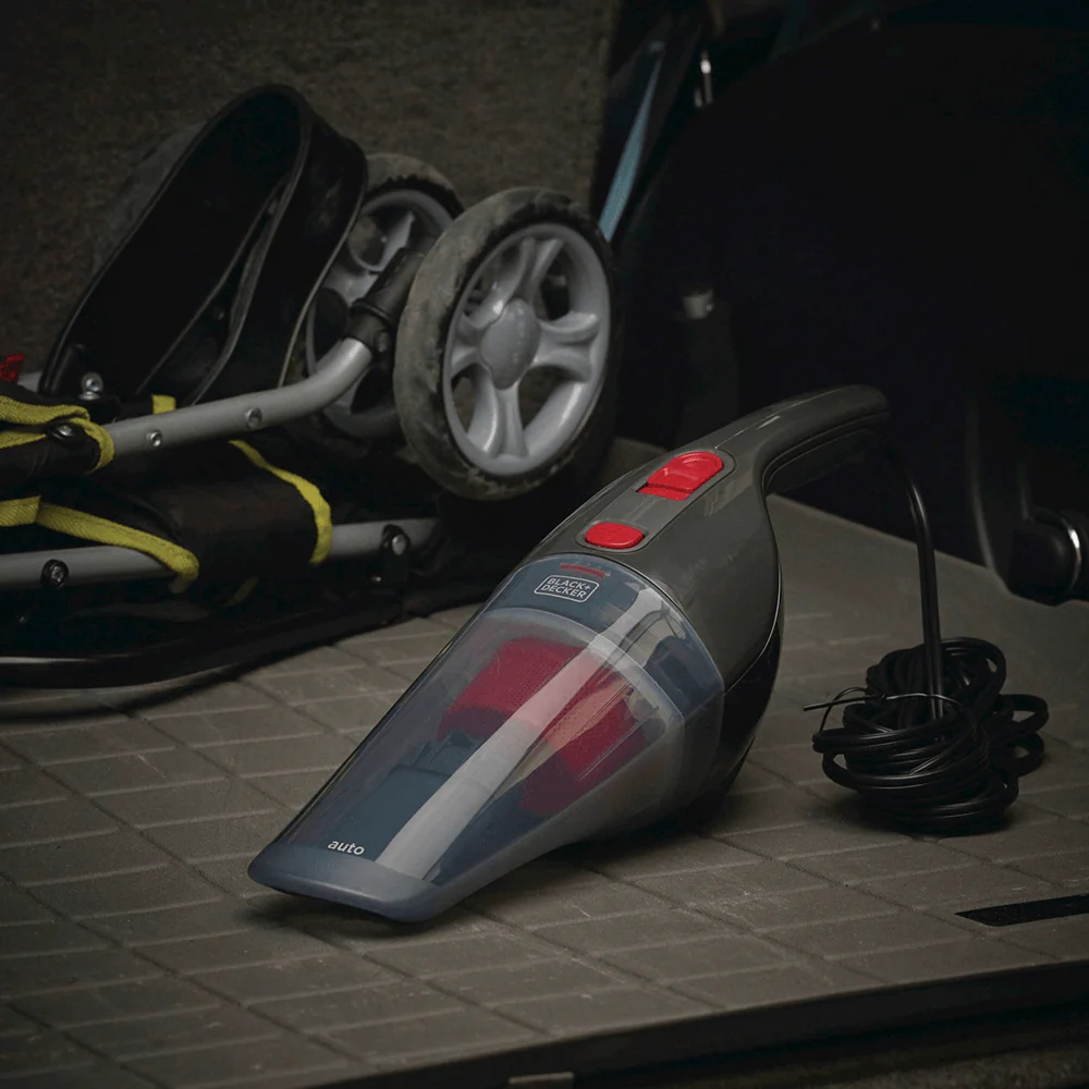 مكنسة سيارة يد بلاك اند ديكر، 12فولت، 0.370 لتر ،توصيل بولاعة السيارة،أسود، NV1210AV