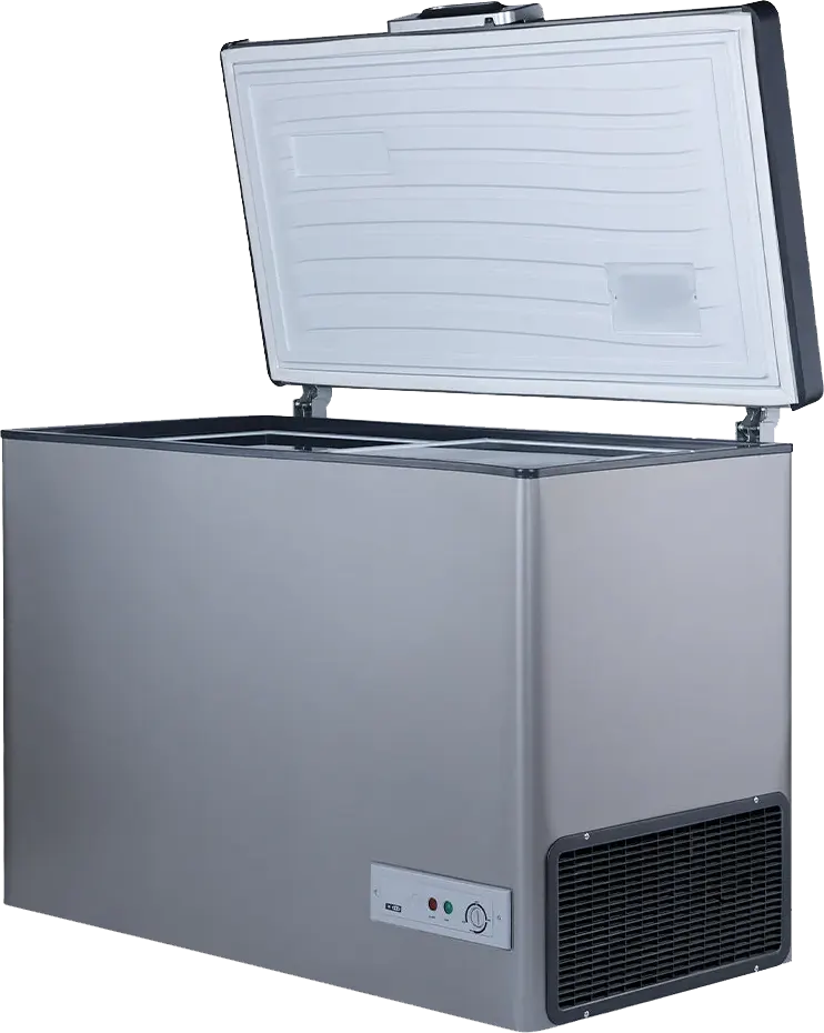 Passap Defrost Chest Freezer, 330 L , Stainless Steel Interior, Silver, ES435-Glass