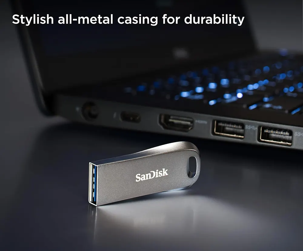 فلاش ميموري سانديسك Ultra Luxe ، 256 جيجابايت، يو إس بي 3.2، فضي، SDCZ74-256G-G46