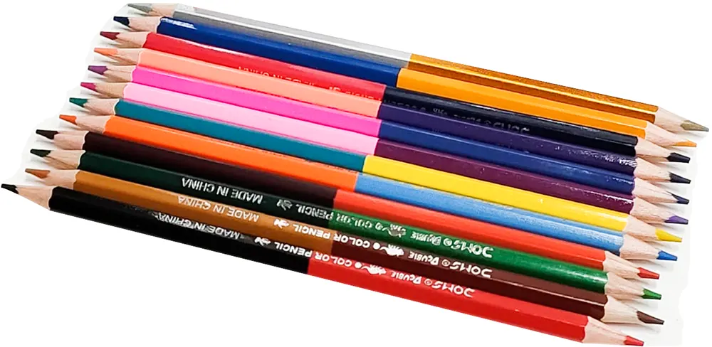 علبة ألوان خشب دومز ، مجموعة 24 لون، 12 قلم طويل وجههين، ألوان متعددة ،DM18818-D24