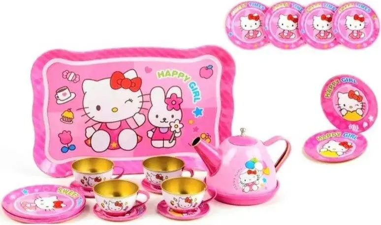 Hello Kitty Tea Set, Metal, 9 Pieces, 966-A17