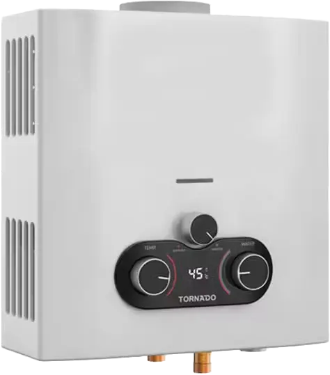 سخان مياه غاز تورنيدو 6 لتر ، شاشة ديجيتال ، غاز طبيعي ، ابيض، GHE-C06CNE-W