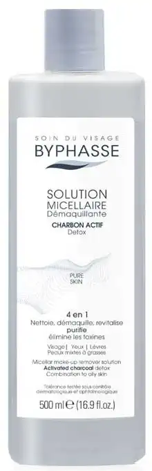 Byphasse Solution Micellar with activated carbon, 500 ml