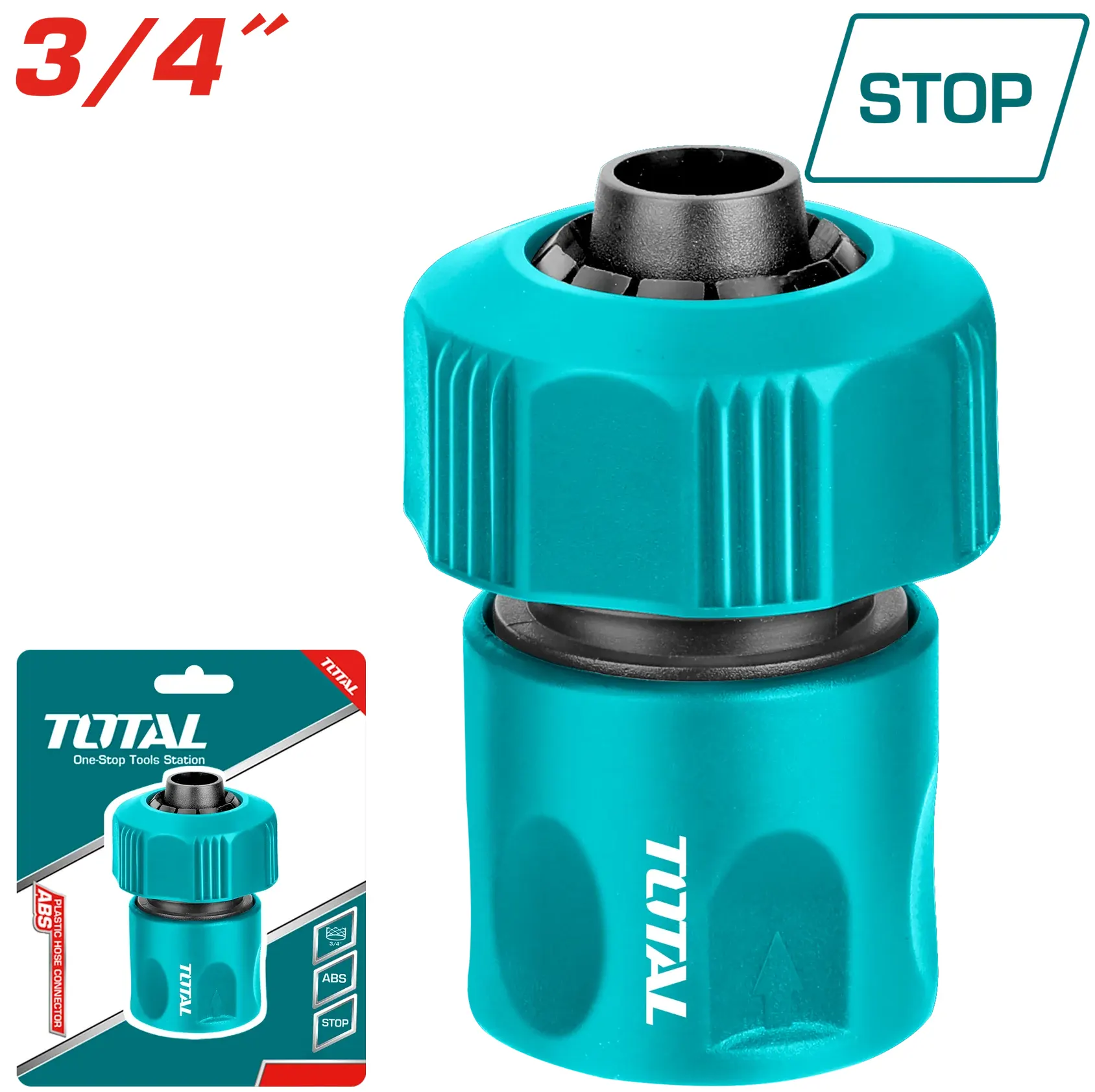 Total Tools Plastic Hose Connector, 3-4 Inch, THHCS63402