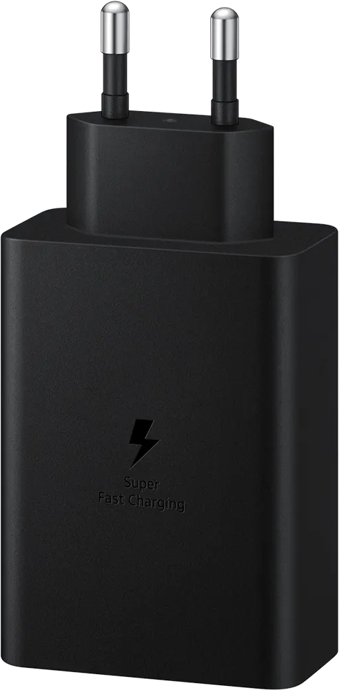 شاحن سامسونج ثلاثي بقدرة 65 وات، 3 منافذ USB-C *2، USB-A، أسود، EP-T6530NBEGEU