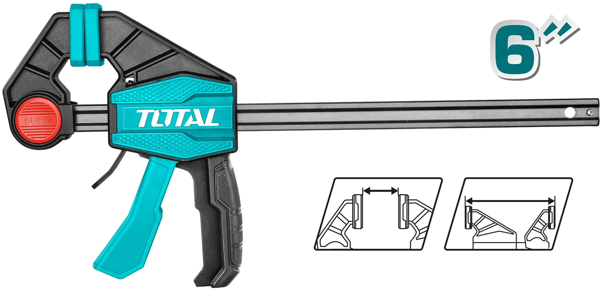 قمطة يدوية اوتوماتيك توتال تولز،6 بوصة،15 سم، THT1340601