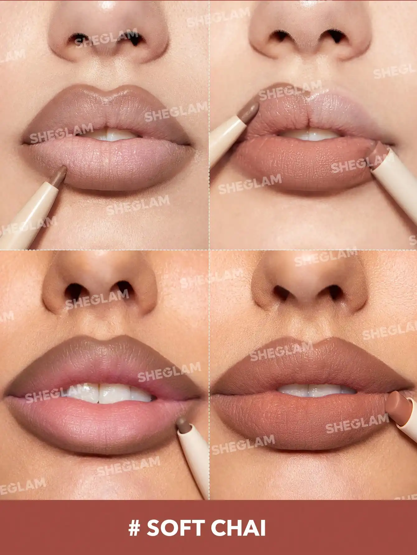 احمر شفاه ومحدد شفاه شيجلام 101، سوفت تشاي