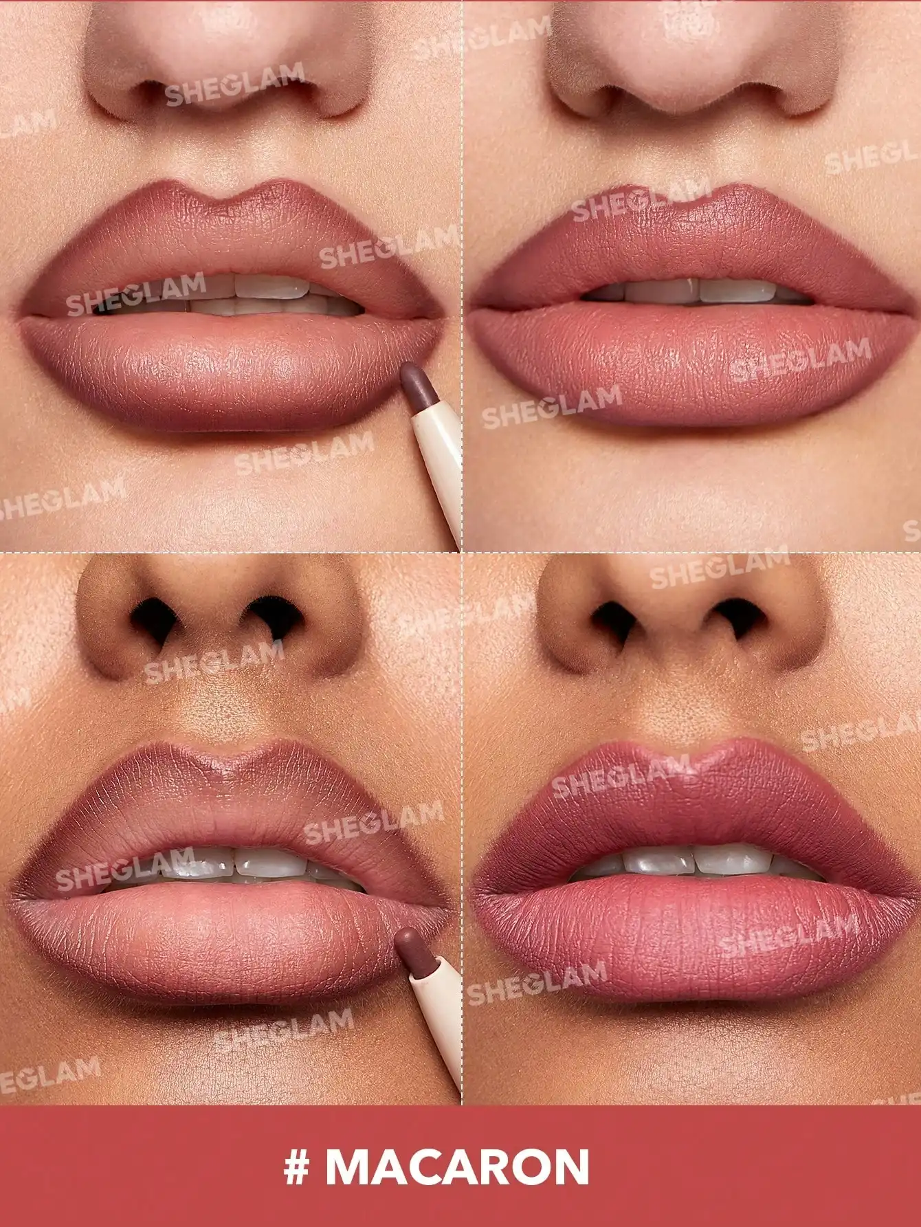 احمر شفاه ومحدد شفاه شيجلام 101، ماكرون