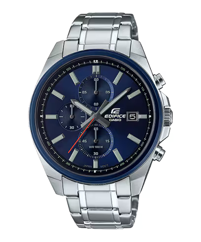 ساعه كاسيو رجالي إديفيس , عقارب سوار ستانلس ستيل , سيلفر , EFV-610DB-2AVUDF