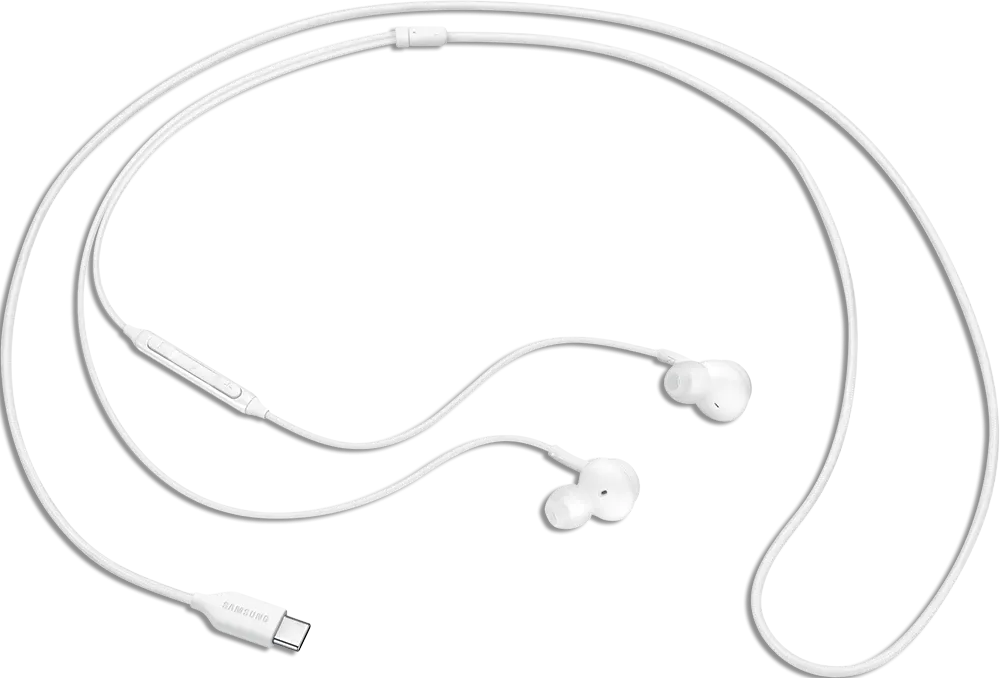 سماعة اذن سلكية سامسونج، ميكروفون، واجهة تايب سي، أبيض، EO-IC100BWEGAE
