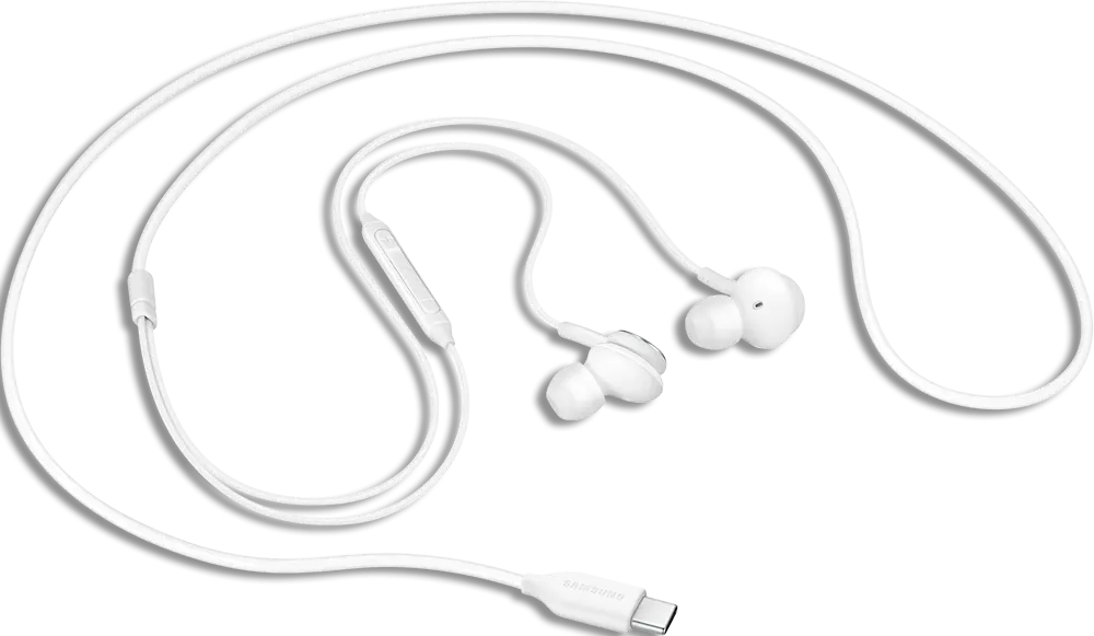 سماعة اذن سلكية سامسونج، ميكروفون، واجهة تايب سي، أبيض، EO-IC100BWEGAE