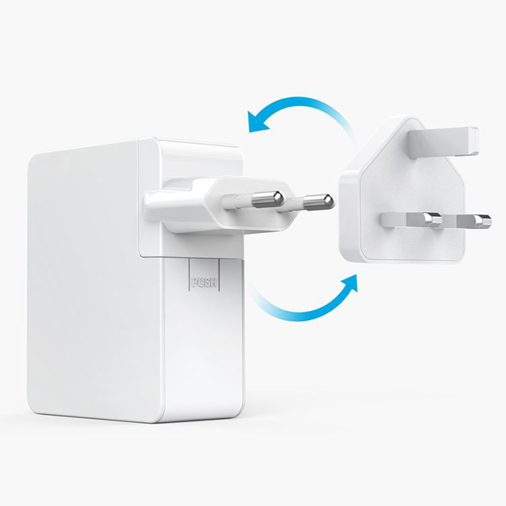 شاحن انكر باور بورت 4 لايت، 27 واط، مع 4 منافذ يو اس بي , أبيض، A2042L21