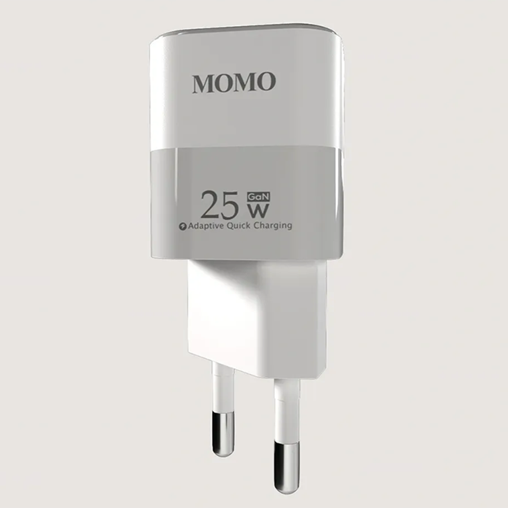 شاحن مومو ميني شحن سريع ، خاصية جان تيربو ، يو اس بي- سي، 25 وات ، ابيض ، MO-066605