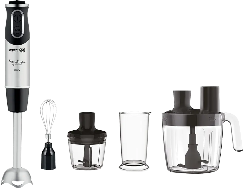هاند بلندر مولينكس كويك شيف، 1000 وات، 1.5 لتر، مزود بملحقات متعددة، أسود DD65J810