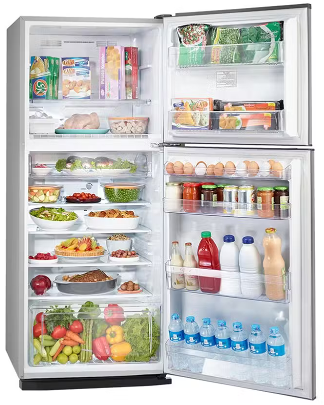 ثلاجة تورنيدو نوفروست ,304 لتر , 2 باب , انفرتر , سيلفر , RF-33FTV-SL