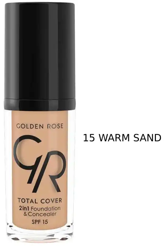 كونسيلر وفاونديشن جولدن روز 2 في 1 بتغطية كاملة، 15 ورم ساند