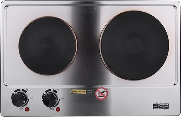 بوتاجاز مسطح كهرباء دي اس بي، 2 عين، 2500 وات، فضي، KD4047