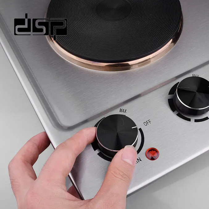 بوتاجاز مسطح كهرباء دي اس بي، 2 عين، 2500 وات، فضي، KD4047