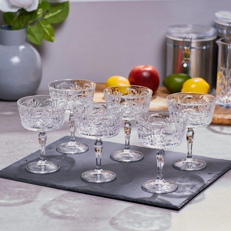 طقم كاسات ايس كريم تاتو من ار سي ار ، 6 قطع ، شفاف