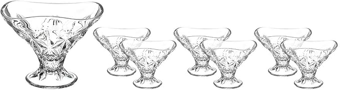 طقم خشاف انجيما كريستال ايطالي من ار سي ار، 7 قطع، شفاف