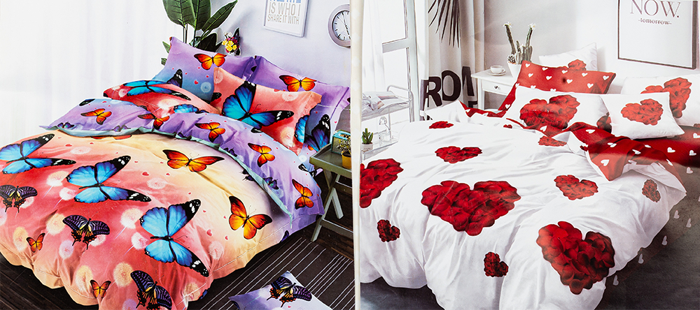 طقم كوفرتة وايت جولد ، كبير ، مقاس 240*240 سم ،6 قطع ، دابل فيس ، متعدد الرسومات