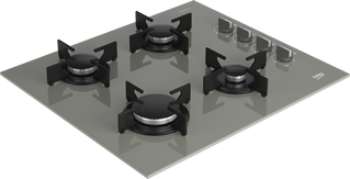 بوتاجاز مسطح بلت ان بيكو، 60 سم، 4 شعلة، غاز، حوامل من الزهر، زجاج، لون رمادي، BOCD T 6010 EGE