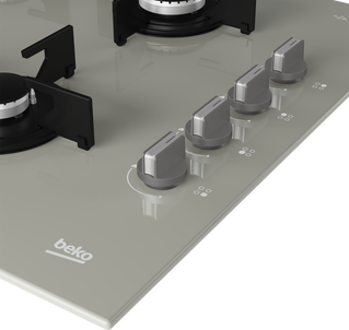 بوتاجاز مسطح بلت ان بيكو، 60 سم، 4 شعلة، غاز، حوامل من الزهر، زجاج، لون رمادي، BOCD T 6010 EGE