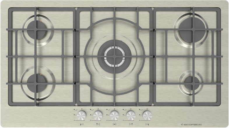 بوتاجاز مسطح بلت ان إيكوماتيك ، 90 سم ، 5 شعلة ، غاز ، حوامل زهر ، إستانلس ستيل، S963XLC