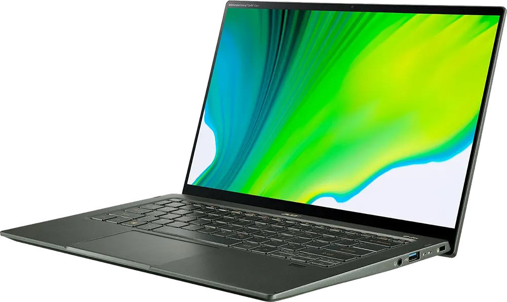 لابتوب ايسر سويفت 5 SF514-55GT-76D6، معالج انتل كور I7-1165G7، رامات 8 جيجابايت، هارد ديسك سعة 512 جيجابايت SSD ، كارت شاشة NVIDIA® GeForce® MX350 سعة 2 جيجابايت، شاشة FHD مقاس 14 بوصة تعمل باللمس ، نظام التشغيل ويندوز 10 هوم، أخضر ضبابي