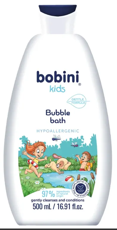 شاور للاطفال بوبيني، سائل استحمام وغسول للجسم، 500 مل.