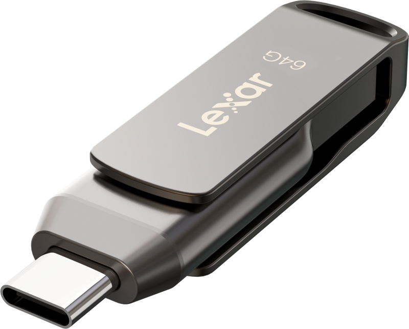 ليكسار جمب درايف ® ، 64 جيجابايت ، USB 3.1 ، فلاش ميموري  D400 ، محرك أقراص مزدوج يو اس بي - سي و ايه, LJDD400064G-BNQNG