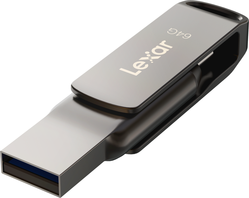 ليكسار جمب درايف ® ، 64 جيجابايت ، USB 3.1 ، فلاش ميموري  D400 ، محرك أقراص مزدوج يو اس بي - سي و ايه, LJDD400064G-BNQNG