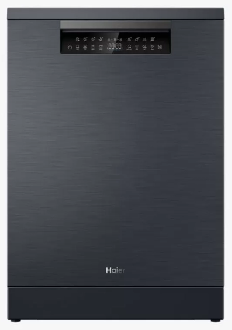 غسالة أطباق هاير، 15 فرد، 8 برامج، شاشة ديجيتال، انفرتر، ستانلس استيل، اسود، HDWE15-46BK6EG