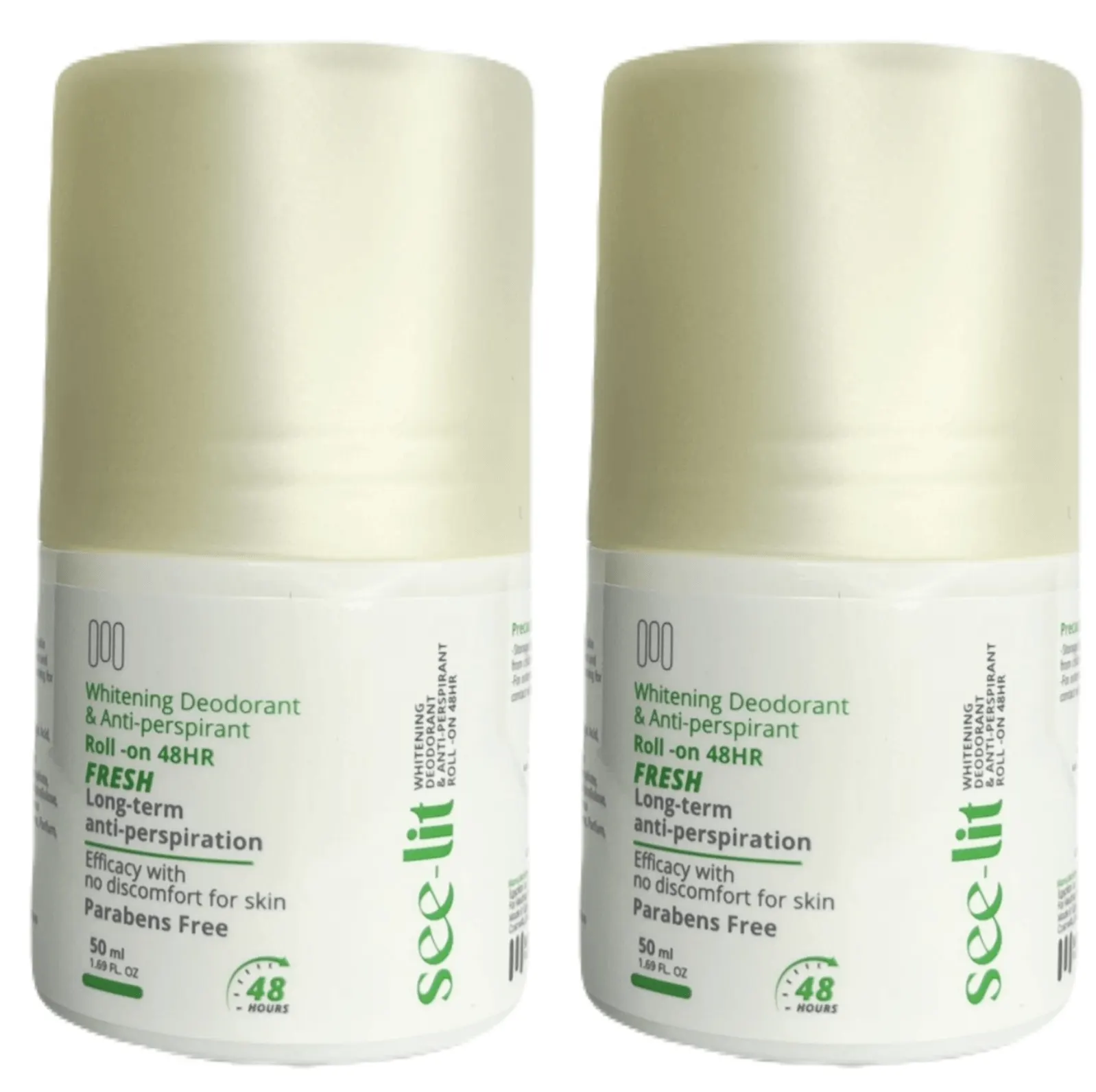 مزيل عرق للتفتيح من سي لايت رول اون للنساء ,فريش, 50 مل , 2 قطعه