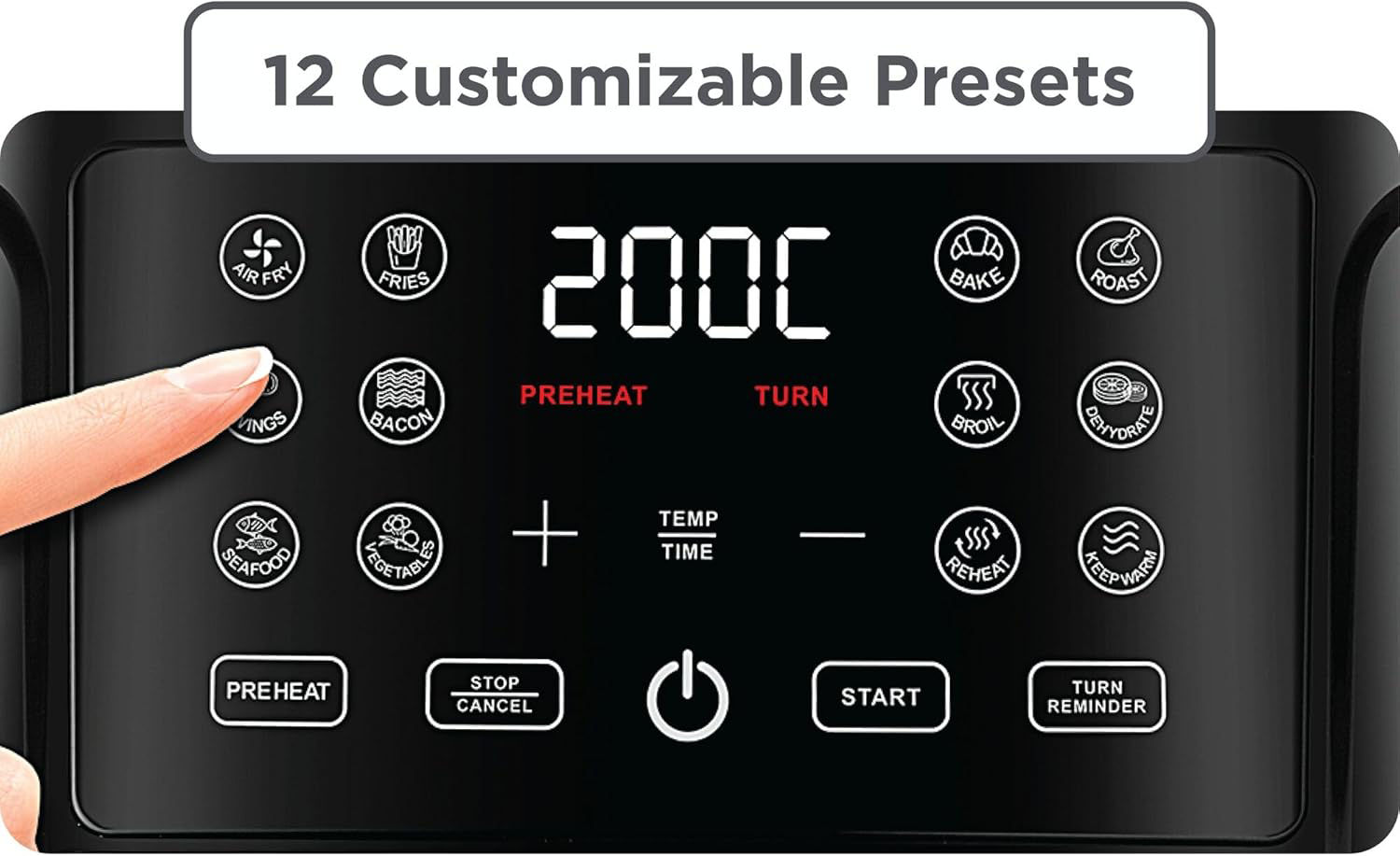 قلاية هوائية بلاك اند ديكر ، 4.5 لتر، 1500 وات، شاشة ديجيتال تاتش، أسود، ضمان انسيا، AF4500