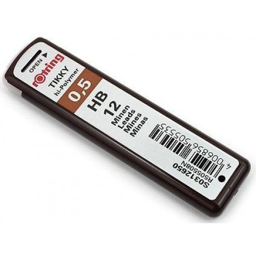 سنون قلم رصاص روترنج HB تيكي بوليمر ، 0.5 ملم، 12سن ، رصاصي