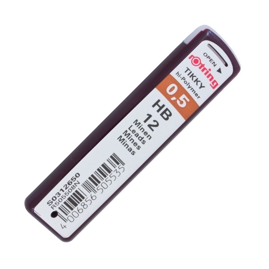 سنون قلم رصاص روترنج HB تيكي بوليمر ، 0.5 ملم، 12سن ، رصاصي