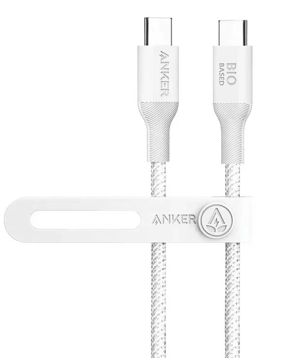 كابل أنكر 544 بيو نايلون، 240 وات ، بطول 6 اقدام ، USB-C إلى USB-C ، أبيض ، A80F6P21