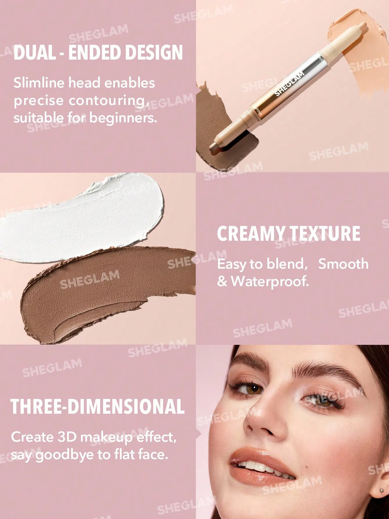 قلم 2 في 1 هايلايتر وكونتور شيجلام، امبر