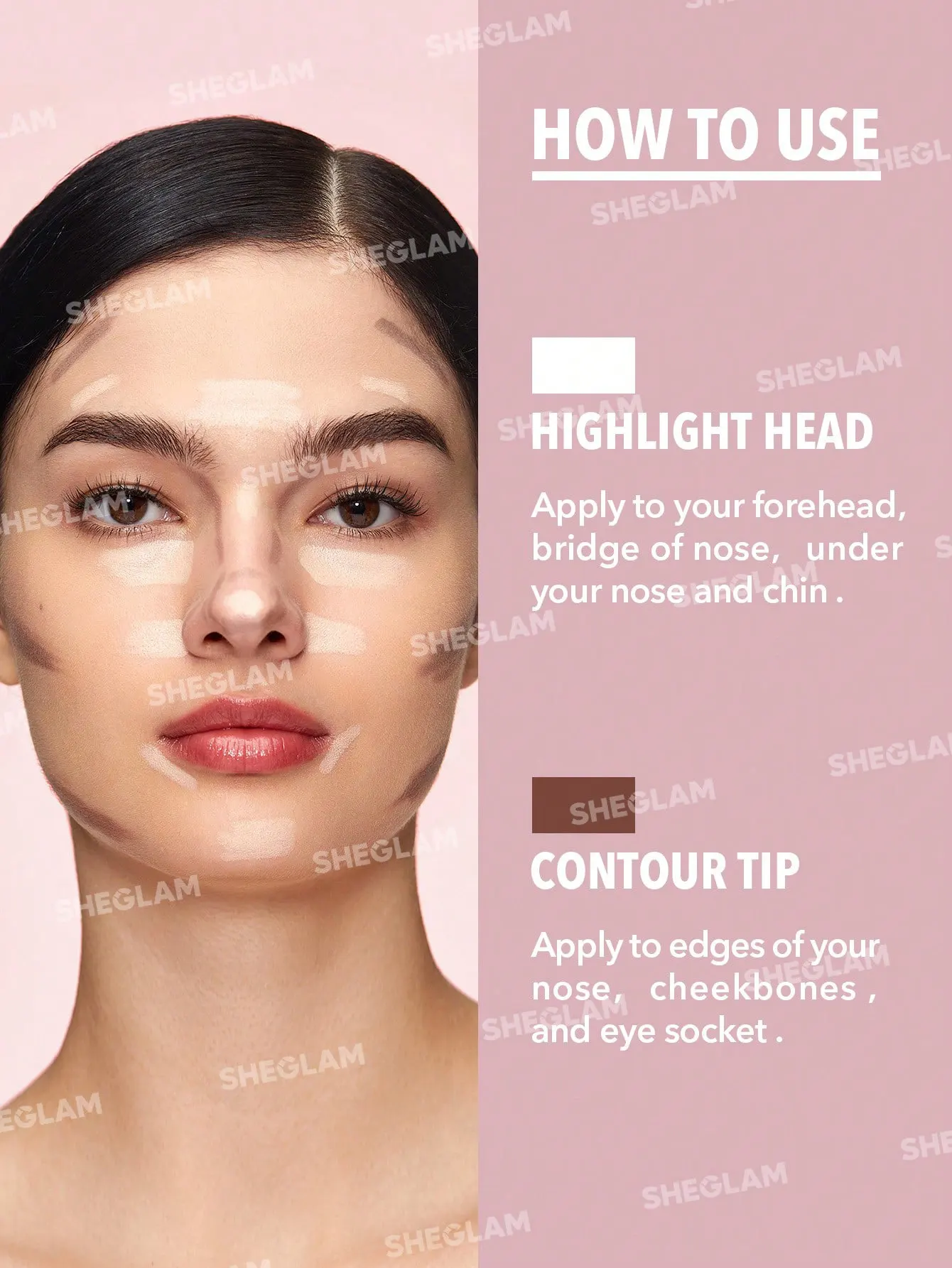 قلم 2 في 1 هايلايتر وكونتور شيجلام، كستنائي