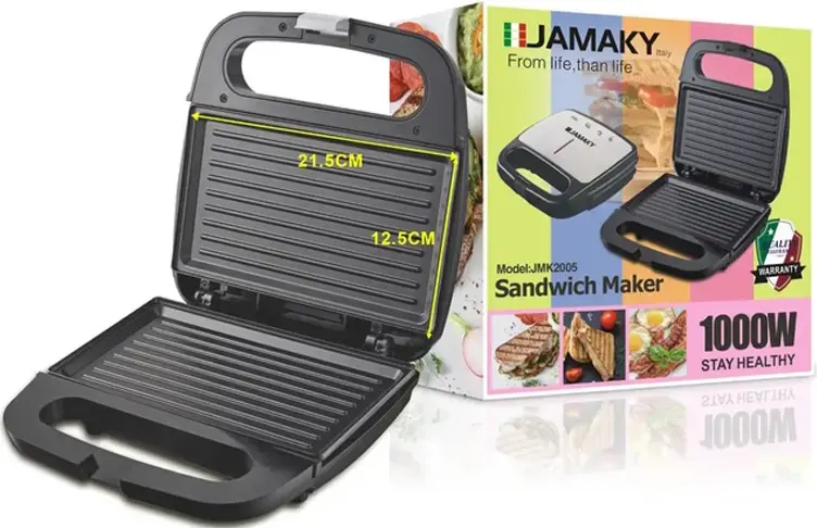 صانع الساندوتش جماكي،  شريحة واحدة ، 1000 وات، سيلفر ، JMK2005