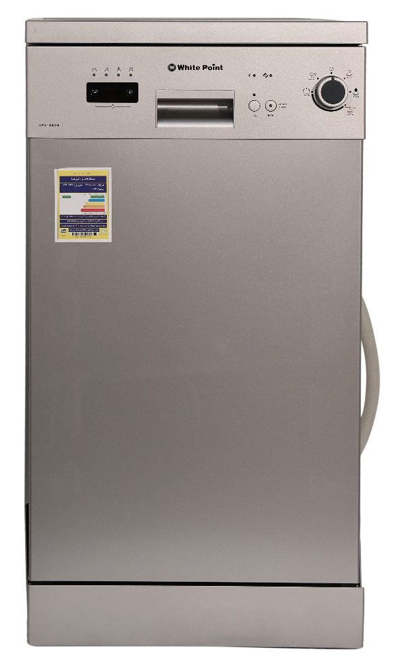 غسالة أطباق وايت بوينت 10 افرد، 45 سم، 5 برامج، فضي، WPD 105 DS