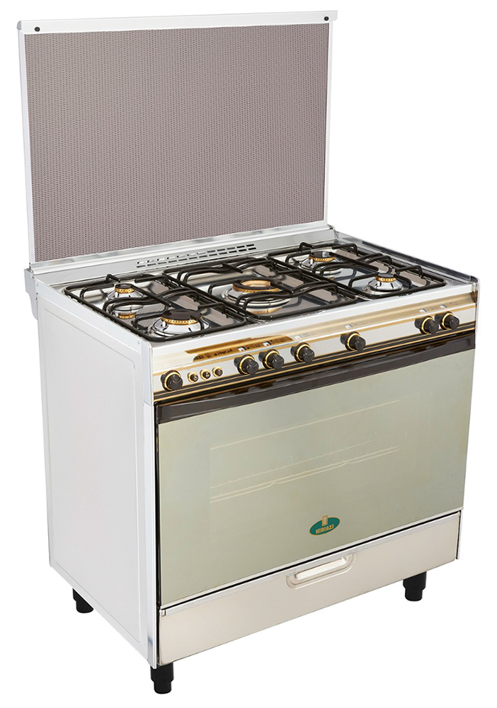 بوتاجاز كريازي ، 90 × 60 سم، 5 شعلة غاز، فضي، 8900S (ستيل القديم)