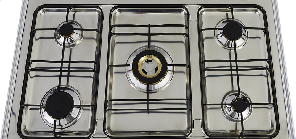 بوتاجاز كريازي ، 90 × 60 سم، 5 شعلة غاز، فضي، 8900S (ستيل القديم)